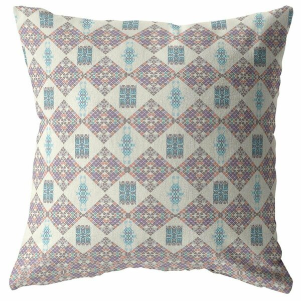 Palacedesigns 28 in. Lattice Indoor & Outdoor Throw Pillow Muted Pink PA3104207